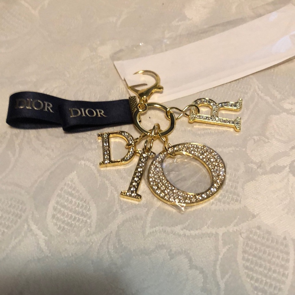Dior Gold and Silver Charm Keychain